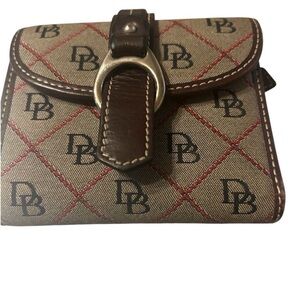 Dooney & Bourke Tan and Brown Bi Fold Wallet